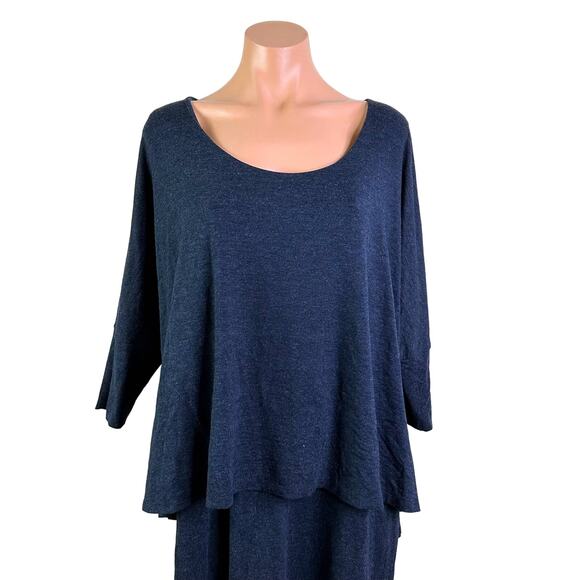 Soft Surroundings Perfect Layer Jersey Knit Dolman Sleeve Dress Navy Size XL - Picture 3 of 9